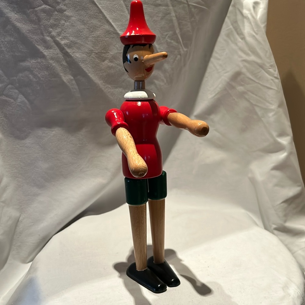 Vintage 16" Pinocchio Wooden Doll by Ma.Gi Milano Italy Mid-Century